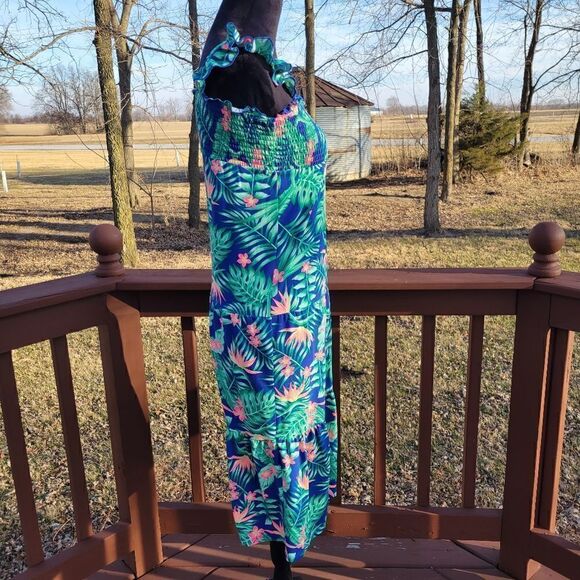 Wonder Nation Girls Smocked Sleeveless Maxi Dress Size 10/12 - Picture 4 of 14